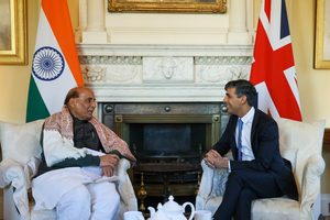 Rajnath calls on Sunak during UK visit, discuss enhancing defence ties | Rajnath calls on Sunak during UK visit, discuss enhancing defence ties Rajnath calls on Sunak during UK visit, discuss enhancing defence ties | Rajnath calls on Sunak during UK visit, discuss enhancing defence ties