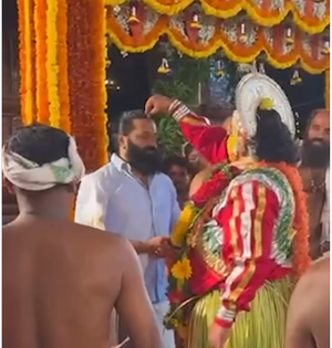 Rishab Shetty celebrates Kola festival with family | Rishab Shetty celebrates Kola festival with family