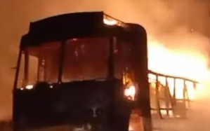 Truck bearing crackers catches fire in UP | Truck bearing crackers catches fire in UP