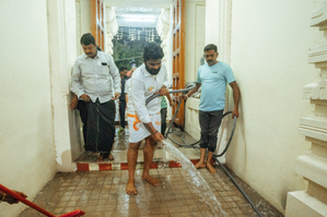TN BJP chief leads temple cleaning drive | TN BJP chief leads temple cleaning drive TN BJP chief leads temple cleaning drive | TN BJP chief leads temple cleaning drive