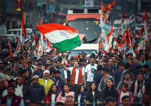 Rahul's Bharat Jodo Nyay Yatra enters Meghalaya from Assam | Rahul's Bharat Jodo Nyay Yatra enters Meghalaya from Assam Rahul's Bharat Jodo Nyay Yatra enters Meghalaya from Assam | Rahul's Bharat Jodo Nyay Yatra enters Meghalaya from Assam