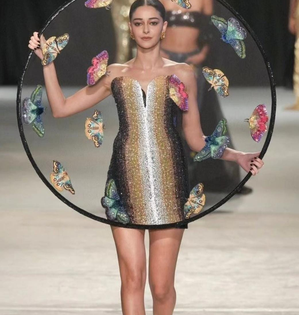 Ananya Panday walks ramp at Paris Fashion Week in giant sieve | Ananya Panday walks ramp at Paris Fashion Week in giant sieve