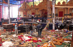 Two held in Kalkaji Temple stage collapse incident | Two held in Kalkaji Temple stage collapse incident Two held in Kalkaji Temple stage collapse incident | Two held in Kalkaji Temple stage collapse incident