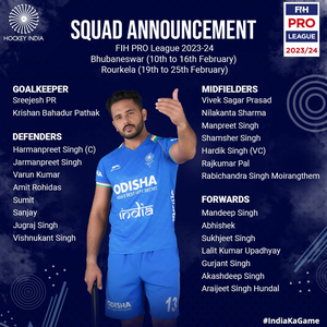 Hockey India name 24-man squad for FIH Pro League 2023-24 | Hockey India name 24-man squad for FIH Pro League 2023-24