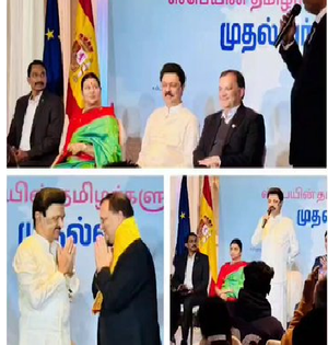 Stalin requests support from Tamil diaspora in Spain for state's development | Stalin requests support from Tamil diaspora in Spain for state's development Stalin requests support from Tamil diaspora in Spain for state's development | Stalin requests support from Tamil diaspora in Spain for state's development