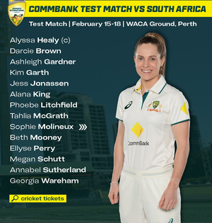 Sophie Molineux returns to Australia Test-squad against South Africa | Sophie Molineux returns to Australia Test-squad against South Africa Sophie Molineux returns to Australia Test-squad against South Africa | Sophie Molineux returns to Australia Test-squad against South Africa