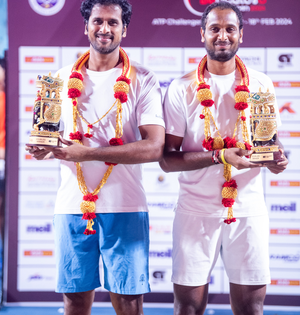 Bengaluru Open: Myneni/Ramkumar clinches doubles title after Nagal crashes out | Bengaluru Open: Myneni/Ramkumar clinches doubles title after Nagal crashes out