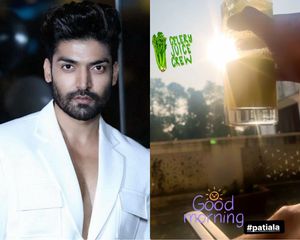 Gurmeet Choudhary kicks off a healthy Sunday with celery juice | Gurmeet Choudhary kicks off a healthy Sunday with celery juice