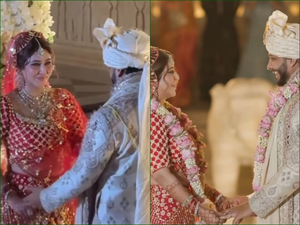 Sonarika Bhadoria ties knot with Vikas Parashar in a royal-themed wedding | Sonarika Bhadoria ties knot with Vikas Parashar in a royal-themed wedding