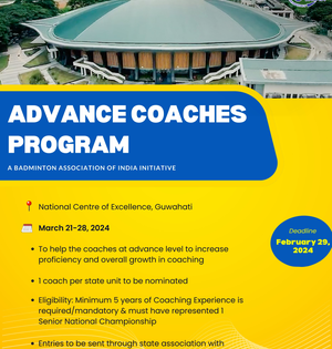 Badminton association to conduct first Coaches Development Program in March for grassroots coaches | Badminton association to conduct first Coaches Development Program in March for grassroots coaches