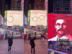 Veer Savarkar on Times Square: Randeep Hooda's film gets prime billing | Veer Savarkar on Times Square: Randeep Hooda's film gets prime billing Veer Savarkar on Times Square: Randeep Hooda's film gets prime billing | Veer Savarkar on Times Square: Randeep Hooda's film gets prime billing