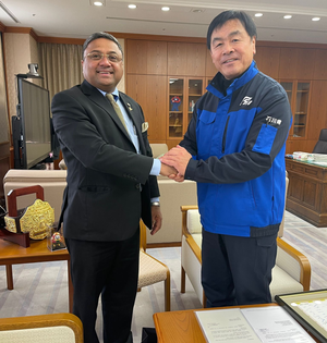 Indian envoy thanks governor of quake-hit Ishikawa for helping Indians | Indian envoy thanks governor of quake-hit Ishikawa for helping Indians
