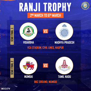 Ranji Trophy: Mumbai face TN in clash of heavyweights; confident Vidarbha face spirited MP (preview) | Ranji Trophy: Mumbai face TN in clash of heavyweights; confident Vidarbha face spirited MP (preview)