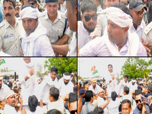 Bhubaneswar: Cong workers hurl eggs, tomatoes at cops during rally | Bhubaneswar: Cong workers hurl eggs, tomatoes at cops during rally