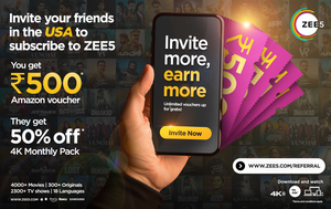 Refer your USA friends to ZEE5 Global & win rewards together! | Refer your USA friends to ZEE5 Global & win rewards together! Refer your USA friends to ZEE5 Global & win rewards together! | Refer your USA friends to ZEE5 Global & win rewards together!