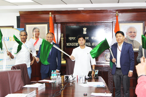 Civil Aviation Minister flags off Fly91's maiden flight from Goa to Agatti | Civil Aviation Minister flags off Fly91's maiden flight from Goa to Agatti Civil Aviation Minister flags off Fly91's maiden flight from Goa to Agatti | Civil Aviation Minister flags off Fly91's maiden flight from Goa to Agatti