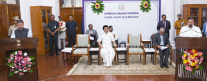 Day after SC rap, TN Governor administers oath to DMK's Ponmudi | Day after SC rap, TN Governor administers oath to DMK's Ponmudi Day after SC rap, TN Governor administers oath to DMK's Ponmudi | Day after SC rap, TN Governor administers oath to DMK's Ponmudi