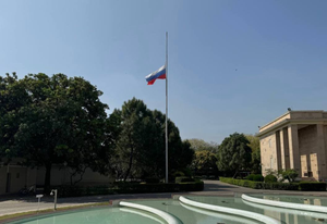 Russian Embassy in New Delhi flies national flag half-mast after Moscow terror attack | Russian Embassy in New Delhi flies national flag half-mast after Moscow terror attack
