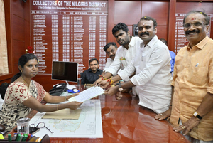 Union Minister L. Murugan files nomination from Nilgiris Lok Sabha constituency | Union Minister L. Murugan files nomination from Nilgiris Lok Sabha constituency Union Minister L. Murugan files nomination from Nilgiris Lok Sabha constituency | Union Minister L. Murugan files nomination from Nilgiris Lok Sabha constituency