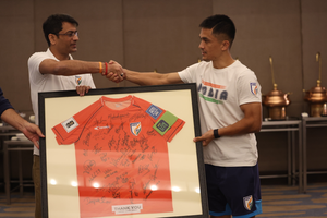 AIFF president congratulates Sunil Chhetri on his 150th international match | AIFF president congratulates Sunil Chhetri on his 150th international match