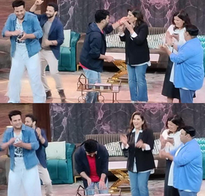 Double Celebration: Kapil cuts birthday cake on set of his OTT comedy show | Double Celebration: Kapil cuts birthday cake on set of his OTT comedy show Double Celebration: Kapil cuts birthday cake on set of his OTT comedy show | Double Celebration: Kapil cuts birthday cake on set of his OTT comedy show