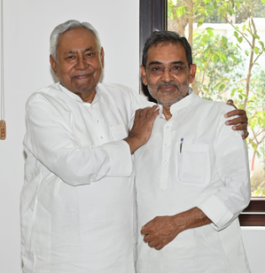 Ahead of LS polls, Upendra Kushwaha seeks blessings from 'elder brother' Nitish Kumar | Ahead of LS polls, Upendra Kushwaha seeks blessings from 'elder brother' Nitish Kumar