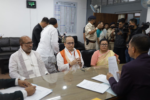 BJP candidate, two Congress nominees file nominations in Manipur | BJP candidate, two Congress nominees file nominations in Manipur