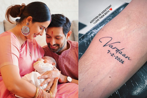Vikrant Massey tattoos son Vardaan's name, date of birth on his arm | Vikrant Massey tattoos son Vardaan's name, date of birth on his arm