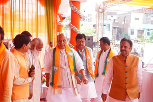 Cong like rusted iron, says Defence Minister Singh in MP poll rally | Cong like rusted iron, says Defence Minister Singh in MP poll rally Cong like rusted iron, says Defence Minister Singh in MP poll rally | Cong like rusted iron, says Defence Minister Singh in MP poll rally