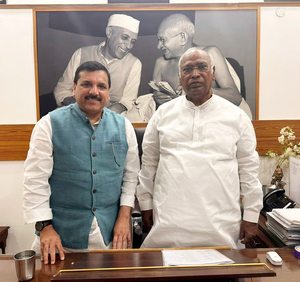 AAP leader Sanjay Singh, Kharge meet; discuss common manifesto for INDIA bloc | AAP leader Sanjay Singh, Kharge meet; discuss common manifesto for INDIA bloc AAP leader Sanjay Singh, Kharge meet; discuss common manifesto for INDIA bloc | AAP leader Sanjay Singh, Kharge meet; discuss common manifesto for INDIA bloc