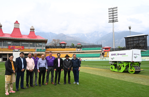 HPCA installs India's first-ever hybrid pitch for training at Dharamshala stadium | HPCA installs India's first-ever hybrid pitch for training at Dharamshala stadium