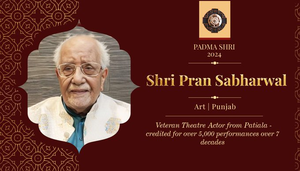 Padma Shri recipient Pran Sabharwal a household name in Punjab theatre | Padma Shri recipient Pran Sabharwal a household name in Punjab theatre Padma Shri recipient Pran Sabharwal a household name in Punjab theatre | Padma Shri recipient Pran Sabharwal a household name in Punjab theatre