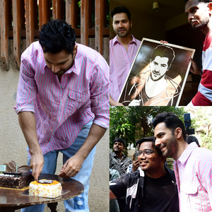 Varun Dhawan celebrates his 37th birthday at home with fans and three cakes | Varun Dhawan celebrates his 37th birthday at home with fans and three cakes