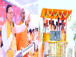 Gujarat, Uttarakhand CMs campaign for BJP candidates in Telangana | Gujarat, Uttarakhand CMs campaign for BJP candidates in Telangana