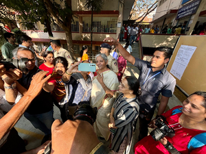 Voting for 14 LS seats underway in K'taka; Rahul Dravid, FM Nirmala Sitharaman among early voters | Voting for 14 LS seats underway in K'taka; Rahul Dravid, FM Nirmala Sitharaman among early voters Voting for 14 LS seats underway in K'taka; Rahul Dravid, FM Nirmala Sitharaman among early voters | Voting for 14 LS seats underway in K'taka; Rahul Dravid, FM Nirmala Sitharaman among early voters