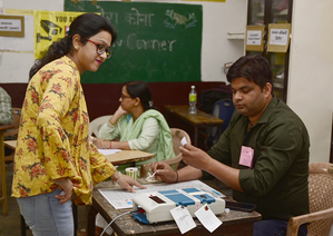 Polling begins on 14 LS seats in UP -- Rajnath Singh, Smriti Irani, Rahul Gandhi in fray | Polling begins on 14 LS seats in UP -- Rajnath Singh, Smriti Irani, Rahul Gandhi in fray