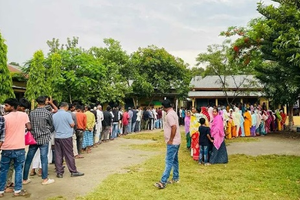 Voting underway in four LS seats in Assam | Voting underway in four LS seats in Assam