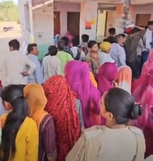 Repolling underway at a booth in Rajasthan's Barmer LS seat | Repolling underway at a booth in Rajasthan's Barmer LS seat Repolling underway at a booth in Rajasthan's Barmer LS seat | Repolling underway at a booth in Rajasthan's Barmer LS seat