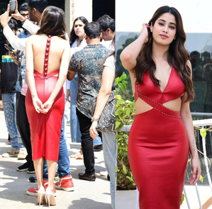 Janhvi Kapoor wears outfit inspired by red cricket ball to promote ‘Mr. & Mrs. Mahi’ | Janhvi Kapoor wears outfit inspired by red cricket ball to promote ‘Mr. & Mrs. Mahi’