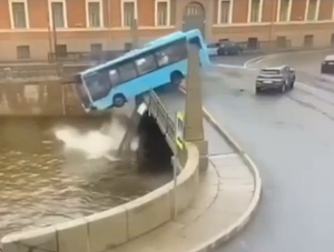 Three dead as bus falls into river in Russia's St Petersburg | Three dead as bus falls into river in Russia's St Petersburg