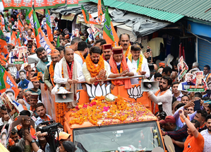 In battle of prestige, Hamirpur cheers for Anurag Thakur with vibrant roadshow | In battle of prestige, Hamirpur cheers for Anurag Thakur with vibrant roadshow In battle of prestige, Hamirpur cheers for Anurag Thakur with vibrant roadshow | In battle of prestige, Hamirpur cheers for Anurag Thakur with vibrant roadshow