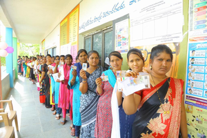 Telangana records 9.51 pc polling in first two hours | Telangana records 9.51 pc polling in first two hours