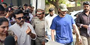 Telugu stars Ram Charan, Mahesh Babu cast their votes in Hyderabad | Telugu stars Ram Charan, Mahesh Babu cast their votes in Hyderabad