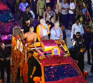 On eve of nomination filing, PM Modi's roadshow gets bigger than before in Varanasi | On eve of nomination filing, PM Modi's roadshow gets bigger than before in Varanasi On eve of nomination filing, PM Modi's roadshow gets bigger than before in Varanasi | On eve of nomination filing, PM Modi's roadshow gets bigger than before in Varanasi