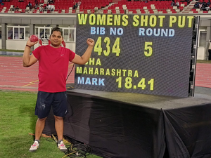 National athletics: Abha Khatua improves national shot-put record to 18.41m | National athletics: Abha Khatua improves national shot-put record to 18.41m