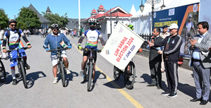 Cycling expedition to world’s highest polling station Tashigang flagged off to create voter awareness in Himachal | Cycling expedition to world’s highest polling station Tashigang flagged off to create voter awareness in Himachal