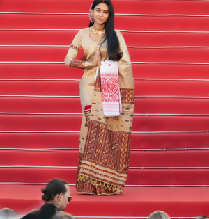Aimee Baruah walks in the red carpet at Cannes with Assamese traditional attire | Aimee Baruah walks in the red carpet at Cannes with Assamese traditional attire