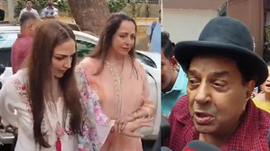 Dharmendra, Hema Malini, Esha Deol cast their votes | Dharmendra, Hema Malini, Esha Deol cast their votes Dharmendra, Hema Malini, Esha Deol cast their votes | Dharmendra, Hema Malini, Esha Deol cast their votes