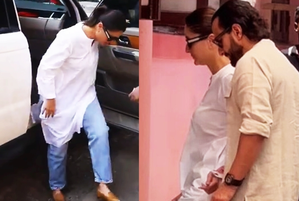 Kareena Kapoor Khan Stumbles As She Steps out of Her Car After She Arrives With Saif To Vote (Watch Video) | Kareena Kapoor Khan Stumbles As She Steps out of Her Car After She Arrives With Saif To Vote (Watch Video)