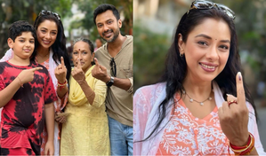 Rupali Ganguly goes to vote with mother & brother; 'family that votes together stays together' | Rupali Ganguly goes to vote with mother & brother; 'family that votes together stays together' Rupali Ganguly goes to vote with mother & brother; 'family that votes together stays together' | Rupali Ganguly goes to vote with mother & brother; 'family that votes together stays together'
